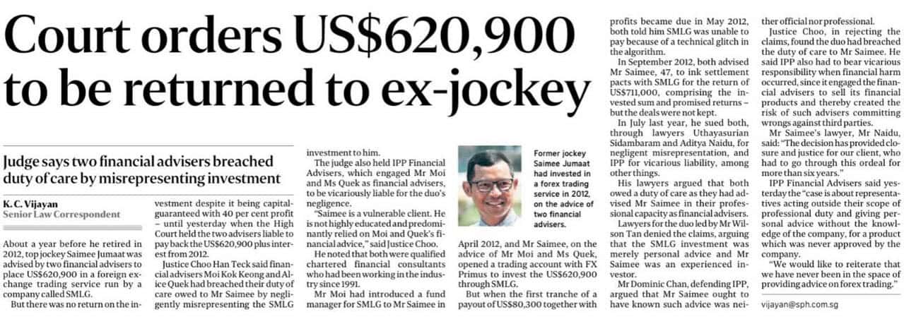 Court orders money to be returned to jockey